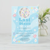Groovy Retro Disco Bacheloretto Einladung (Stehend Vorderseite)