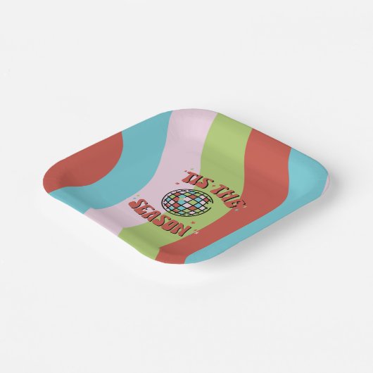 Groovy Retro Disco Party Pappteller (Gewinkelt)