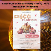 Groovy Retro Disco Pumpkin Halloween-Party Fieber Einladung