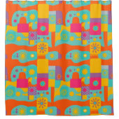 Groovy Retro Duschvorhang (Vorderseite)