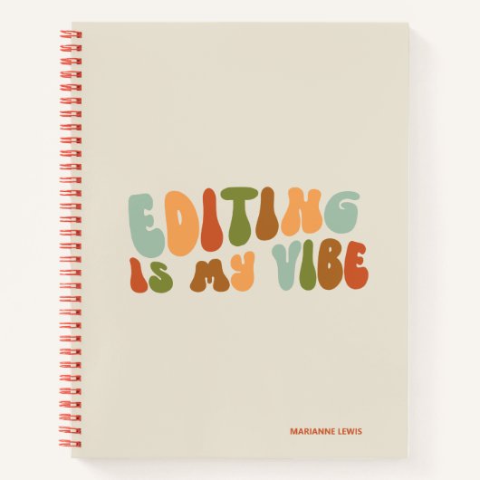 Groovy Retro Editing ist mein Vibe, Editor Notizblock (Vorderseite)