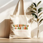Groovy Retro Engineering ist meine Vision, Ingenie Tragetasche<br><div class="desc">Groovy,  Retro-Tasche im Stil der 70er Jahre "Engineering Is My Vibe" für Ingenieure.</div>