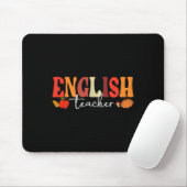 Groovy Retro English Teacher Fall Vibes Herbst als Mousepad (Mit Mouse)