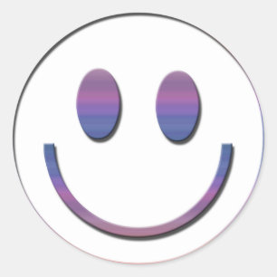 Groovy Retro Face Runder Aufkleber