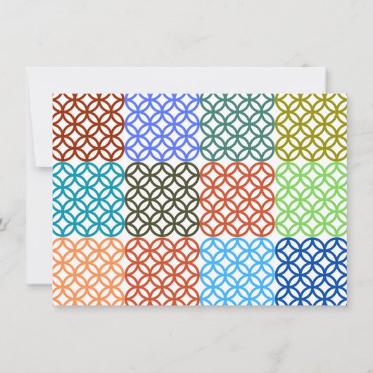 Groovy Retro farbenfrohe, florale, benutzerdefinie Mitteilungskarte (Rückseite)