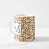 Groovy Retro Farbige Blume Muster Boho Floral Kaffeetasse (Vorderseite Links)
