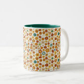Groovy Retro Farbige Blume Muster Boho Floral Zweifarbige Tasse (VorderseiteRechts)