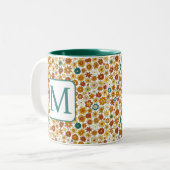 Groovy Retro Farbige Blume Muster Boho Floral Zweifarbige Tasse (Vorderseite Links)
