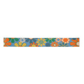 Groovy Retro Farbiger 60er 70er Floral Pattern Satinband (Vorderseite)
