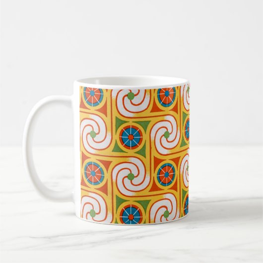 Groovy Retro Fashion 1970er Jahre Swirl Muster Kaffeetasse (Links)