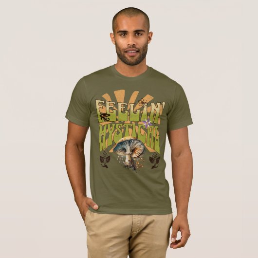 Groovy Retro Feelin' Mystical Mushrooms T-Shirt (Vorne ganz)