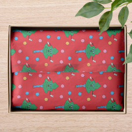 Groovy Retro Festive Girly Christmas Trees Seidenpapier