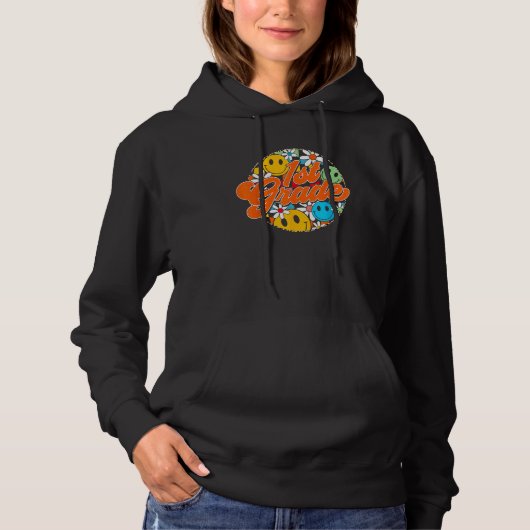 Groovy Retro First Grade First Day Of School Back Hoodie (Vorderseite)