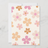 Groovy Retro Floral 1. Geburtstag Einladung (Rückseite)