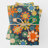 Groovy Retro Floral 60er 70er Ästhetische Muster Geschenkpapier Set (Beispiel)