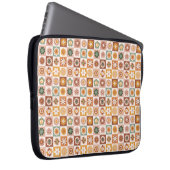 Groovy Retro Floral Checked Laptopschutzhülle (Vorne Rechts)