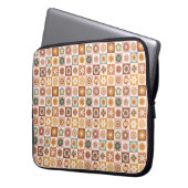 Groovy Retro Floral Checked Laptopschutzhülle (Vorderseite Links)