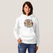 Groovy Retro Floral Daisy Grade Ein Lehrer Name Hoodie (Vorne ganz)