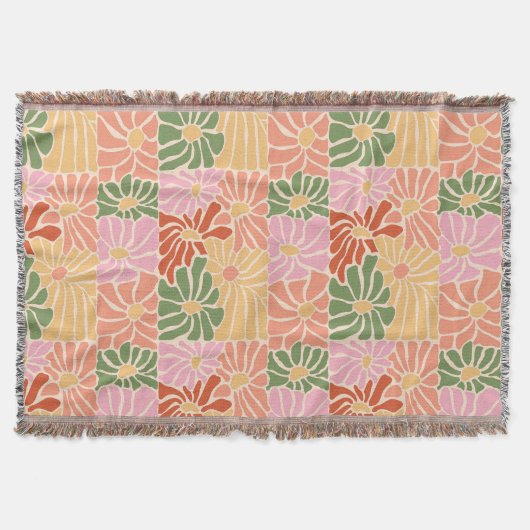 Groovy Retro Floral  Decke (Vorderseite)