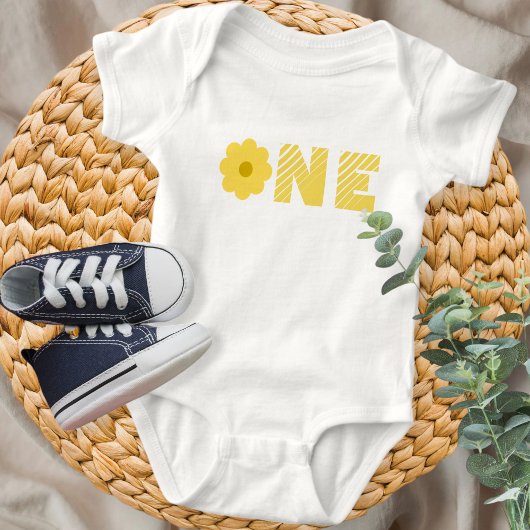 Groovy Retro Floral First Birthday Theme Tee