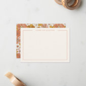 Groovy Retro Floral Flat Note Card Mitteilungskarte (Vorderseite/Rückseite Beispiel)