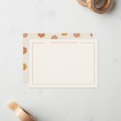 Groovy Retro Floral Flat Note Card Mitteilungskarte (Vorderseite/Rückseite Beispiel)