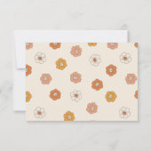 Groovy Retro Floral Flat Note Card Mitteilungskarte (Rückseite)