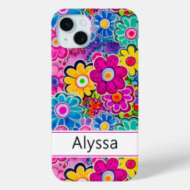 Groovy Retro Floral Personalisiert Case-Mate iPhone Hülle