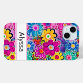 Groovy Retro Floral Personalisiert Case-Mate iPhone Hülle (Rückseite (Horizontal))