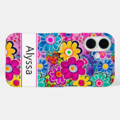 Groovy Retro Floral Personalisiert Case-Mate iPhone Hülle (Rückseite (Horizontal))