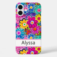 Groovy Retro Floral Personalisiert