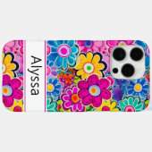 Groovy Retro Floral Personalisiert Case-Mate iPhone Hülle (Rückseite (Horizontal))