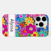 Groovy Retro Floral Personalisiert Case-Mate iPhone Hülle (Rückseite (Horizontal))