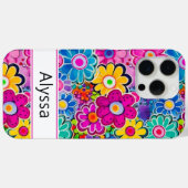 Groovy Retro Floral Personalisiert Case-Mate iPhone Hülle (Rückseite (Horizontal))