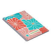 Groovy Retro Floral | Personalisierte Spirale Notizblock (Rechte Seite)