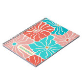 Groovy Retro Floral | Personalisierte Spirale Notizblock (Linke Seite)