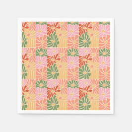 Groovy Retro Floral  Serviette