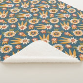 Groovy Retro Floral  Sherpadecke (3/4)