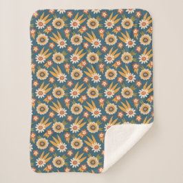 Groovy Retro Floral  Sherpadecke