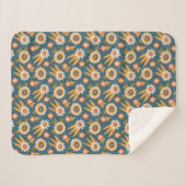 Groovy Retro Floral  Sherpadecke (Vorderseite (Horizontal))
