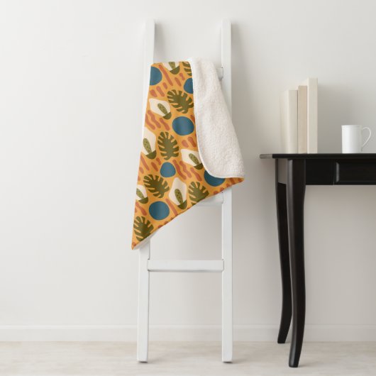 Groovy Retro Floral  Sherpadecke (Beispiel)