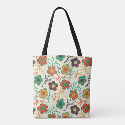 Groovy Retro Floral Tasche (Rückseite)