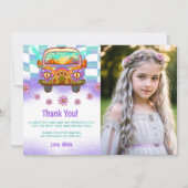 Groovy Retro Floral Vielen Dank Ihr Card Foto Einladung (Vorderseite)