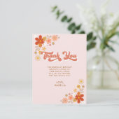 Groovy Retro Floral Vielen Dank Karte (Stehend Vorderseite)