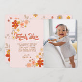 Groovy Retro Floral Vielen Dank Karte (Vorne/Hinten)