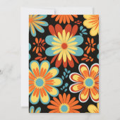 Groovy Retro Floral Wedding Einladung (Rückseite)