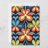 Groovy Retro Floral Wedding Einladung (Rückseite)