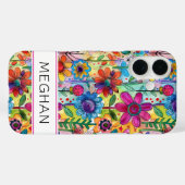 Groovy Retro Flower Power Personalisiert Case-Mate iPhone Hülle (Rückseite (Horizontal))