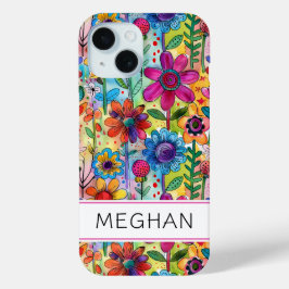 Groovy Retro Flower Power Personalized Case-Mate iPhone Hülle