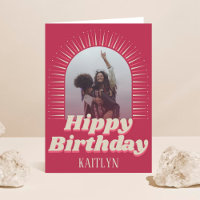 Groovy Retro Foto Hippy Birthday